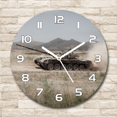 Reloj de pared redondo Tanque en el desierto