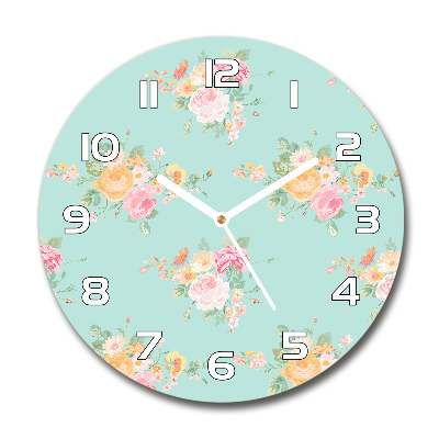 Reloj de cristal redondo Patrón floral