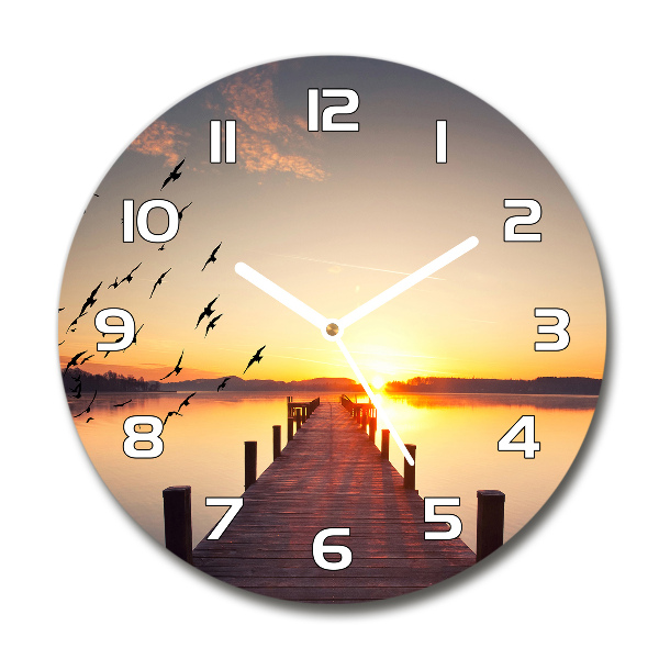 Reloj de cristal redondo Atardecer