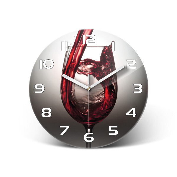 Reloj de cristal redondo Vino tinto