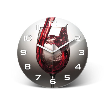 Reloj de cristal redondo Vino tinto