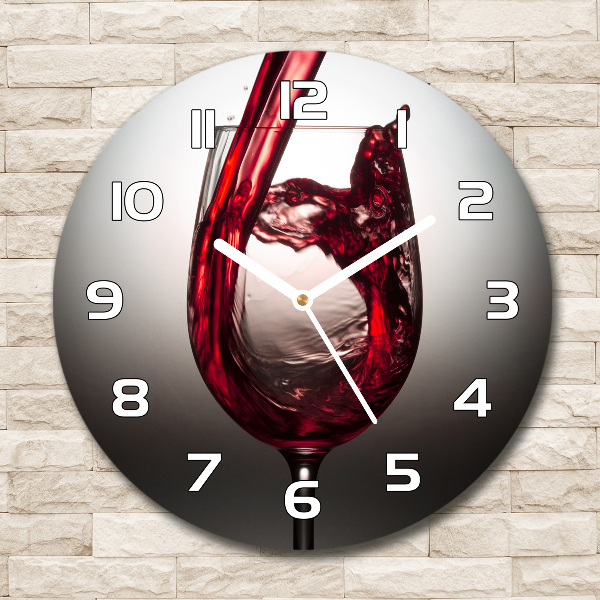 Reloj de cristal redondo Vino tinto