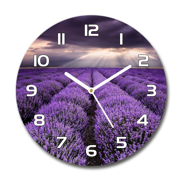 Reloj de pared redondo Campo de lavanda