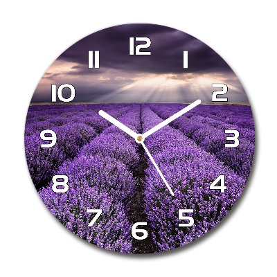 Reloj de pared redondo Campo de lavanda