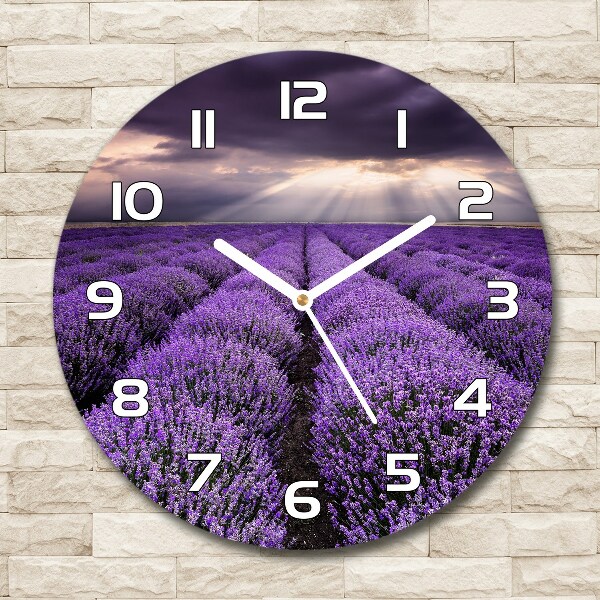 Reloj de pared redondo Campo de lavanda