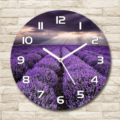 Reloj de pared redondo Campo de lavanda