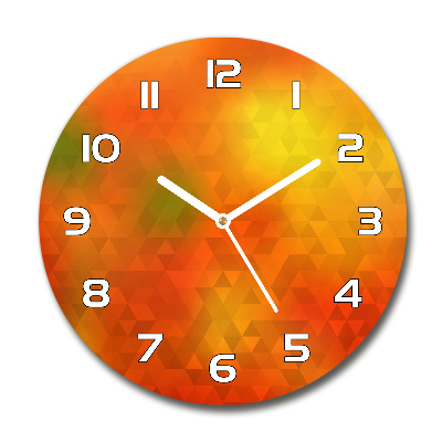 Reloj de cristal redondo Triángulos abstractos