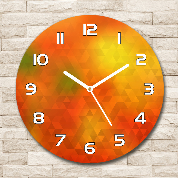 Reloj de cristal redondo Triángulos abstractos