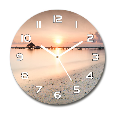 Reloj de cristal redondo Playa de Maldivas