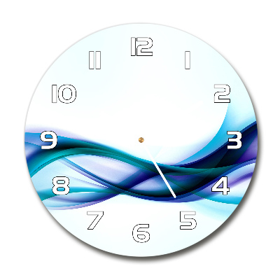 Reloj de cristal redondo Ondas abstractas