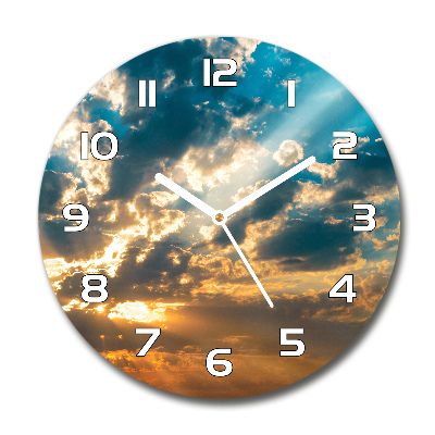 Reloj de cristal redondo Cielo del atardecer