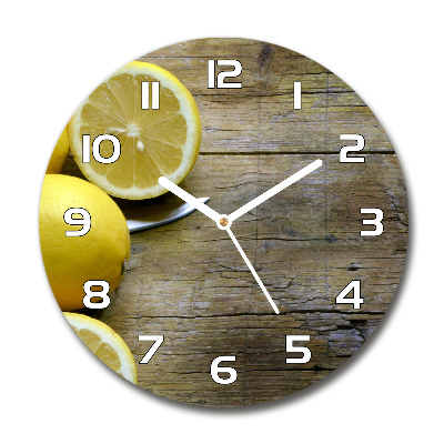 Reloj de pared redondo Limones en madera