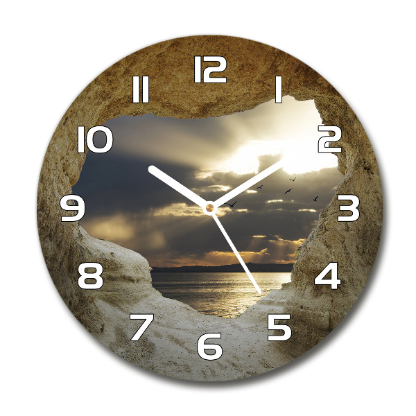 Reloj de pared redondo Cueva junto al mar
