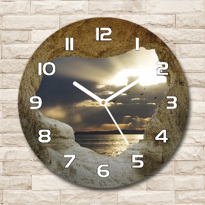 Reloj de pared redondo Cueva junto al mar