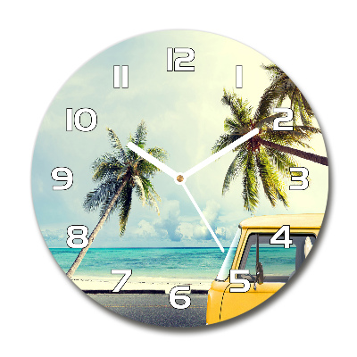Reloj de pared redondo Playa de furgonetas