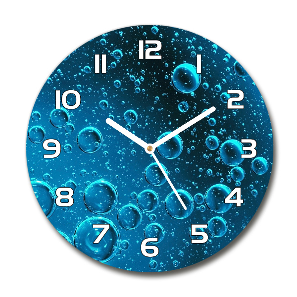 Reloj de cristal redondo Burbujas bajo el agua