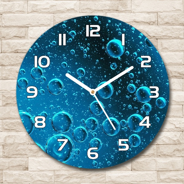 Reloj de cristal redondo Burbujas bajo el agua