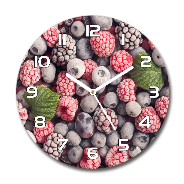 Reloj de cristal redondo Frutos del bosque congelados