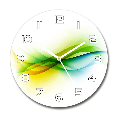 Reloj de cristal redondo Ondas abstractas