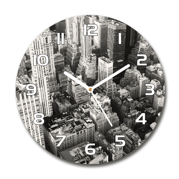 Reloj de cristal redondo Vista aérea de Nueva York