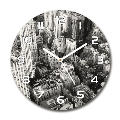 Reloj de cristal redondo Vista aérea de Nueva York