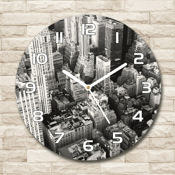Reloj de cristal redondo Vista aérea de Nueva York