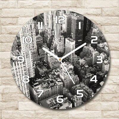 Reloj de cristal redondo Vista aérea de Nueva York