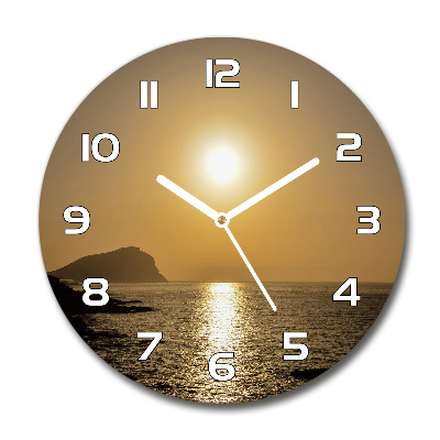 Reloj de cristal redondo Mar al atardecer