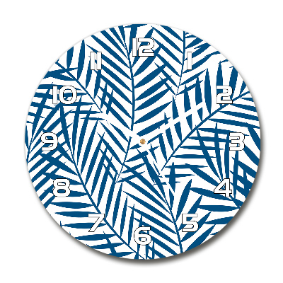 Reloj de cristal redondo Hojas de palma
