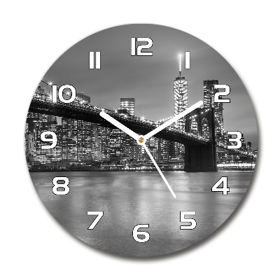 Reloj de cristal redondo Nueva York de noche