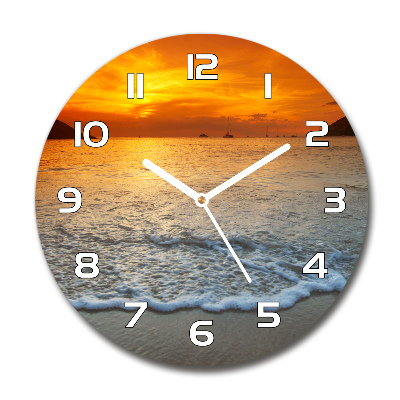 Reloj redondo pared Mar al atardecer