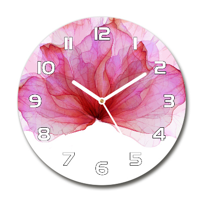 Reloj de pared redondo Flor rosa