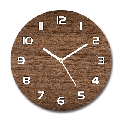 Reloj de cristal redondo Fondo de madera