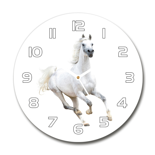 Reloj de pared redondo Caballo árabe blanco