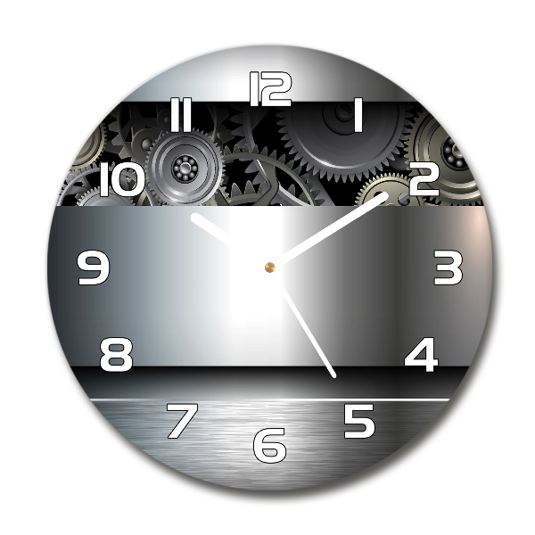 Reloj de pared redondo Abstracción de engranajes