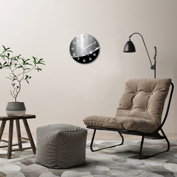 Reloj de cristal redondo Abstracción de metal