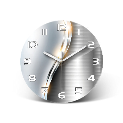 Reloj de cristal redondo Abstracción de metal