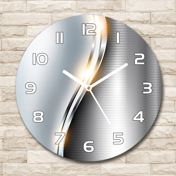 Reloj de cristal redondo Abstracción de metal