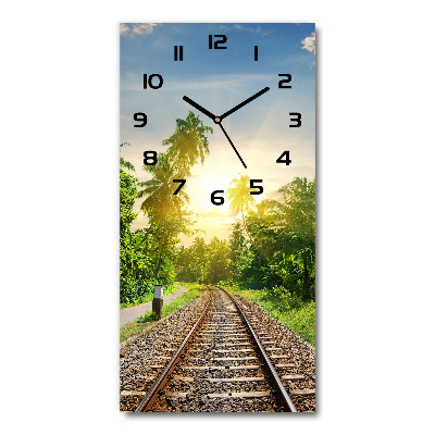 Reloj de vidrio vertical Vías ferroviarias