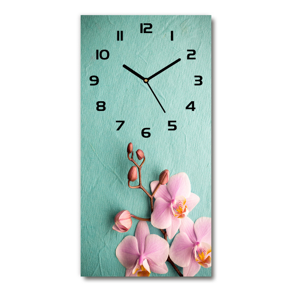 Reloj vertical Orquídea rosa