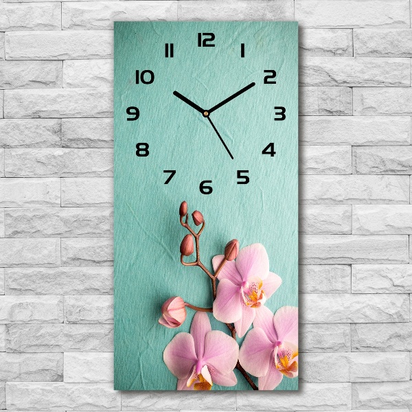 Reloj vertical Orquídea rosa