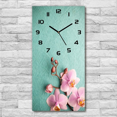 Reloj vertical Orquídea rosa