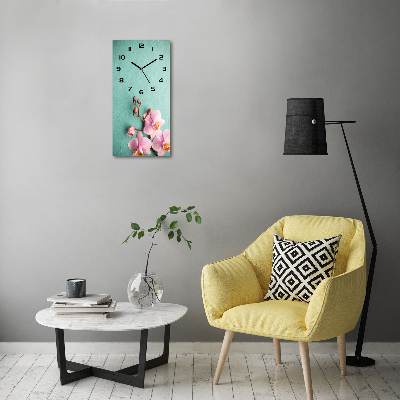 Reloj vertical Orquídea rosa