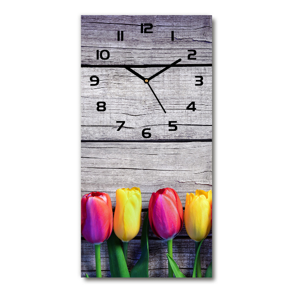 Reloj rectangular Tulipanes coloridos
