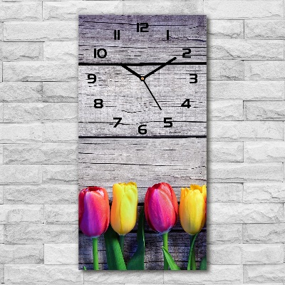 Reloj rectangular Tulipanes coloridos