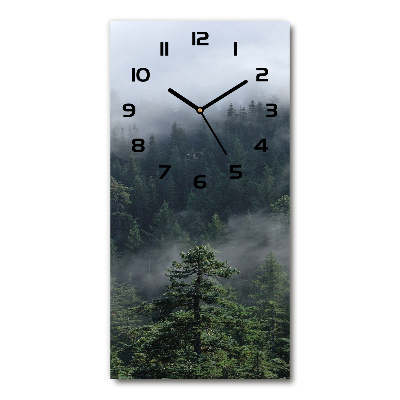 Reloj de vidrio vertical Niebla sobre el bosque