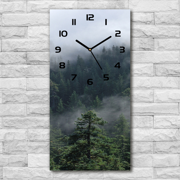 Reloj de vidrio vertical Niebla sobre el bosque