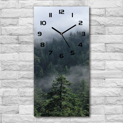 Reloj de vidrio vertical Niebla sobre el bosque