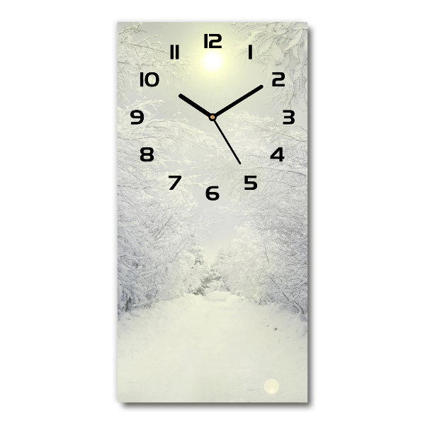 Reloj de vidrio vertical Bosque en invierno