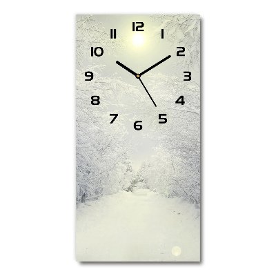 Reloj de vidrio vertical Bosque en invierno